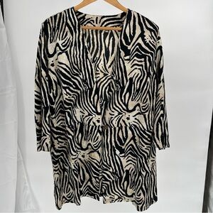 Soft Surroundings Womens Zebra Print Jacket Size XXL Lightweight